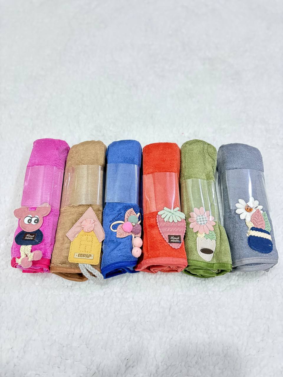 حوله دست و صورت گلدوزی شده پک ۶ عددی