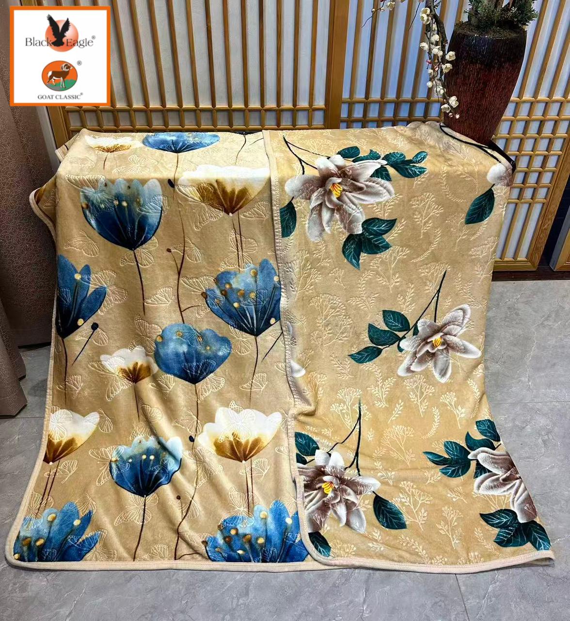 پتوچهارفصل ۲نفره طرح دار دورو کد۶