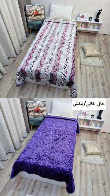 یتو ضخیم ابریشمی 1 نفره دورو برند بونیتو سیلور کد 9 (خال خالی/ بنفش)