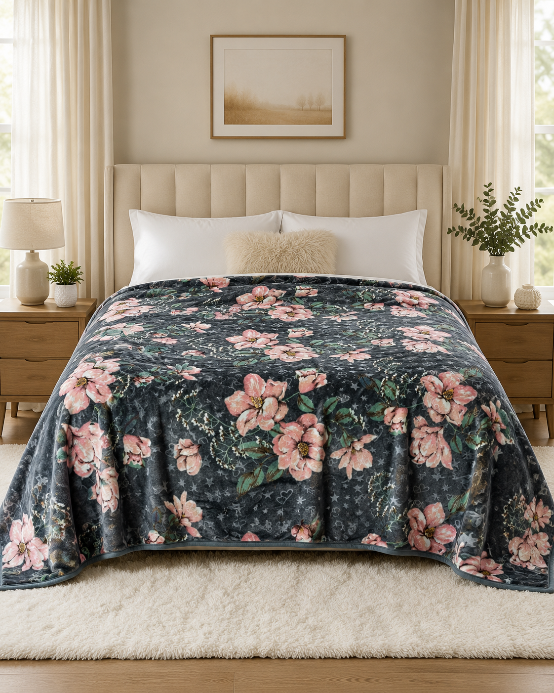 پتو ۲نفره سوپرابریشمی چهارفصل کویتی کد۵